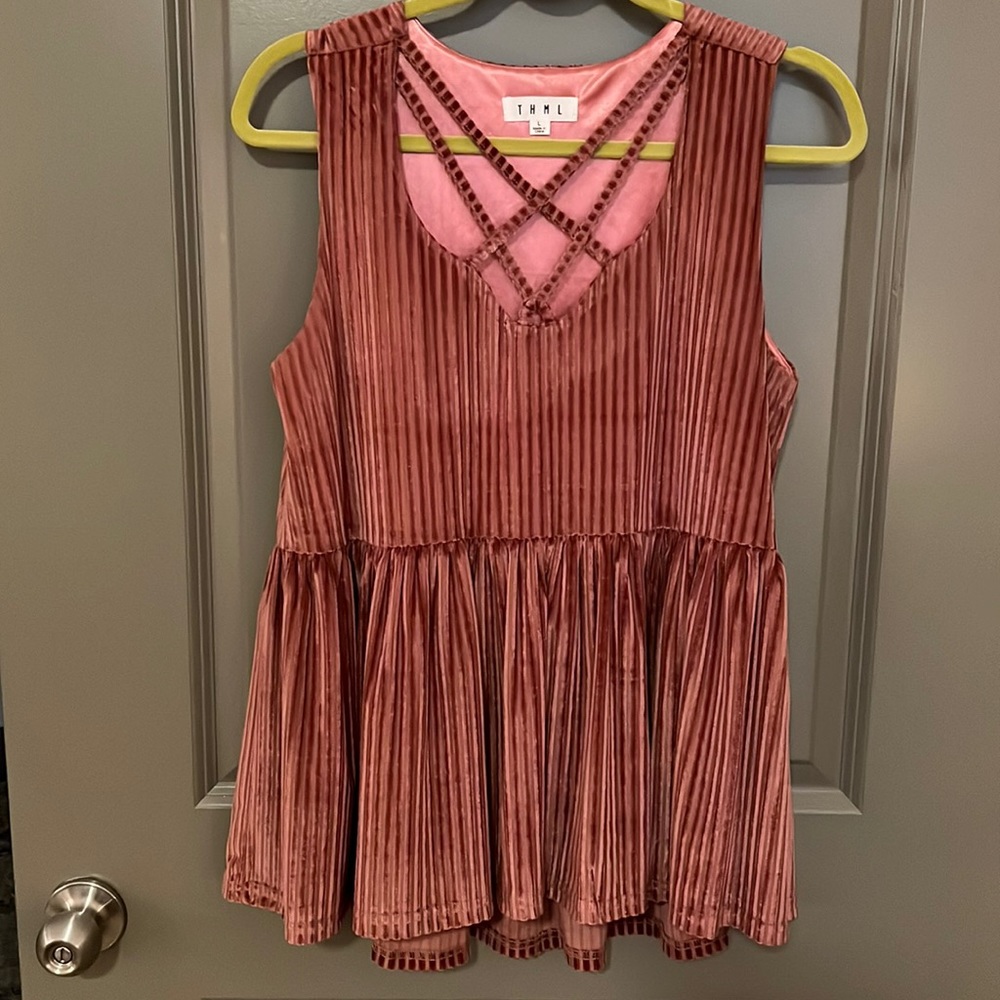 Velvet peplum top